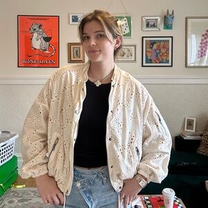 Women's Cream Eyelet Jacket